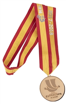 2018 Supercopa de España Winning Players Gold Medal With Original Presentation Bag